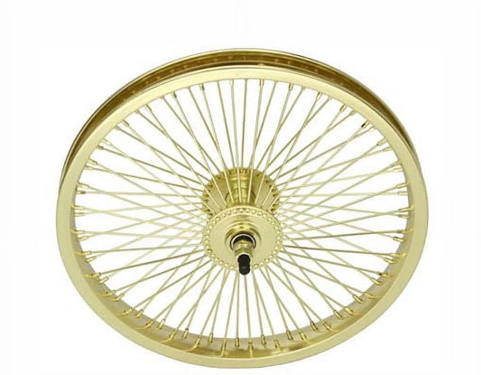 16" 72 Spoke Front Wheel 14G Gold. Bicycle wheel, bike wheel, Lowrider bike wheel, lowrider bicycle wheel, chopper, cuiser
