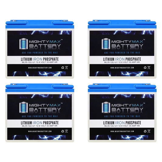 12V 35AH U1 Lithium Replacement Battery compatible with Yamaha Rhino Utility Vehicle UTV - 4 Pack