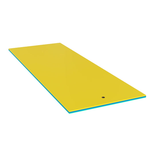 12' × 6' Lily Pad Floating Mat - Tear-Resistant 3-Layer Foam for Water Recreation - Yellow