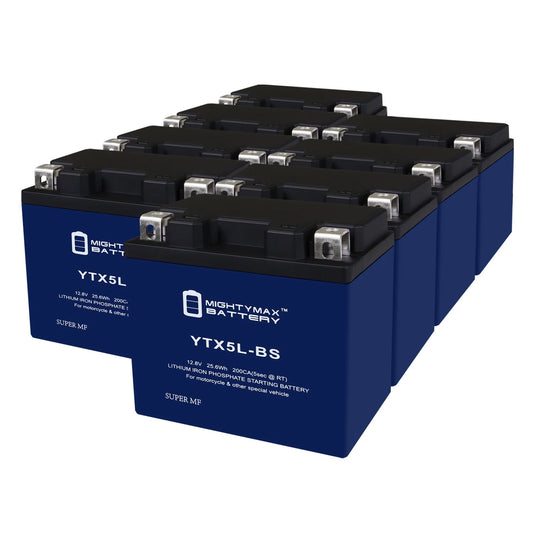 YTX5L-BS Lithium Replacement Battery Compatible with Cannondale XC400 Motorcycle 00-01 - 8 Pack
