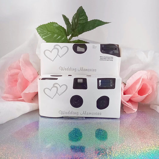 15 Pack-Double Hearts Wedding Disposable Cameras, Free Shipping, Wedding Camera, Anniversary Camera, from CustomCameraCollection WM-50346-15pk