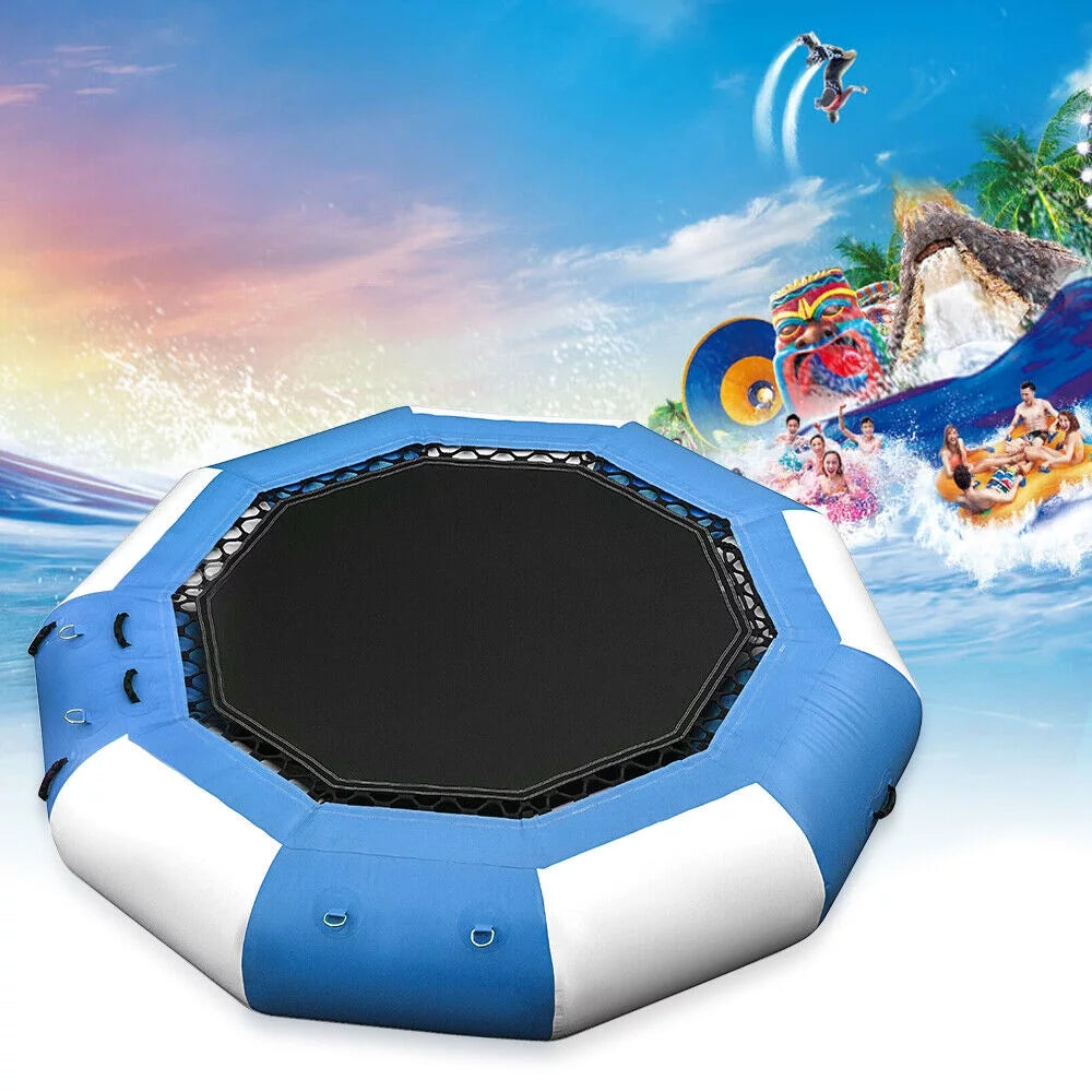 ZhdnBhnos 17Ft Inflatable Bouncer Trampoline Splash Padded Swimming Bouncing Floating Platform For Outdoor Water Sport 400kg Load