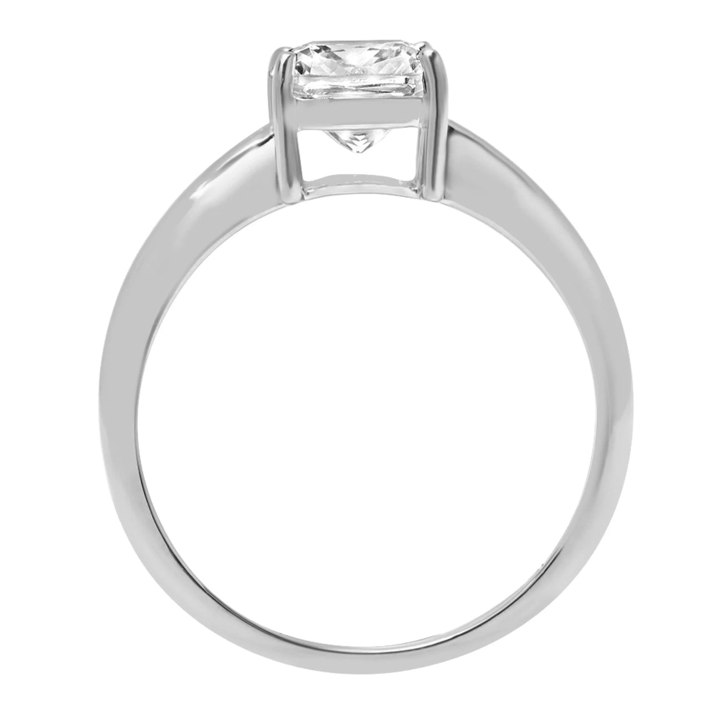 1.5ct cushion cut clear moissanite 14k white gold anniversary engagement ring size 4.5
