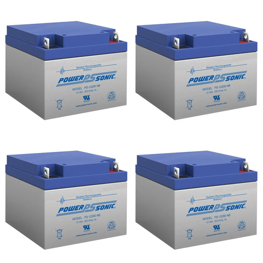 12V 26AH NB Replacement Battery Compatible with Panasonic LC-L1224P - 4 Pack